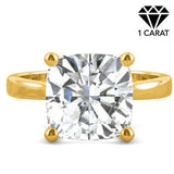 CERTIFIED 1.00 CT DIAMOND CUSHION CUT MOISSANITE (VS) SOLITAIRE 14KT SOLID WHITE GOLD ENGAGEMENT RING - Wholesalekings.com