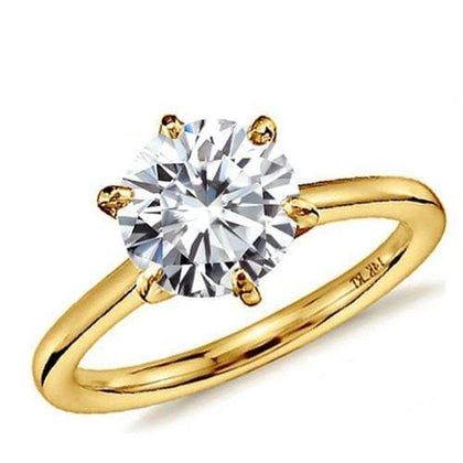 CERTIFIED 1.00 CT DIAMOND MOISSANITE (VS) SOLITAIRE 14KT SOLID GOLD ENGAGEMENT RING - Wholesalekings.com
