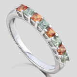 CHARMING ! 3/4 CARAT (8 PCS) SAPPHIRE (VS) 9KT SOLID GOLD BAND RING - Wholesalekings.com