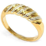 CLASSIC 0.01 CARAT TW GENUINE DIAMOND SET IN 24K GOLD PLATED SILVER RING - Wholesalekings.com
