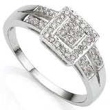 CLASSIC 0.03CT WHITE DIAMOND PLATINUM OVER 0.925 STERLING SILVER RING - Wholesalekings.com
