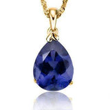 CLASSY 0.5 CARAT TW (1 PCS) LAB TANZANITE 10K SOLID YELLOW GOLD PENDANT - Wholesalekings.com