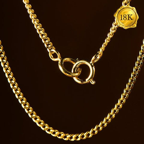 CURB CHAIN AU750 18KT SOLID GOLD NECKLACE wholesalekings wholesale silver jewelry