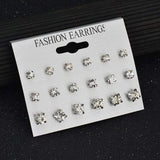 CZ stud Earrings 14kt gold Plated 54 Pairs (18 pairs of each size) german - Wholesalekings.com