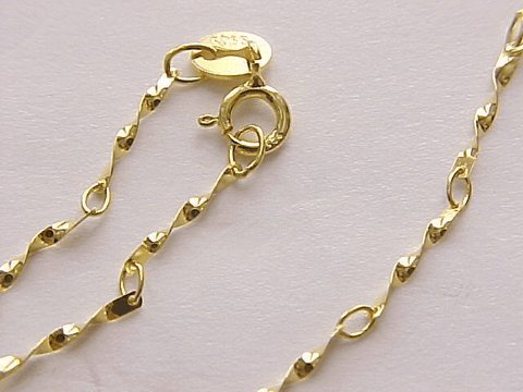 DAZZLING YELLOW GOLD PLATED PURE 925 ITALY STERLING SILVER NECKLACE-24 Inches - Wholesalekings.com