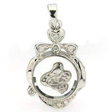 ELEGANT WHITE GERMAN SILVER ROTATABLE PENDANT - CHINESE ZODIAC SNAKE - Wholesalekings.com