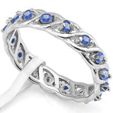 ELITE 0.78 CARAT TW (16 PCS) GENUINE TANZANITE PLATINUM OVER 0.925 STERLING SILVER RING - Wholesalekings.com