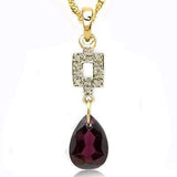 ELITE 6.13 CT GARNET & 15 PCS WHITE DIAMOND 10K SOLID YELLOW GOLD PENDANT - Wholesalekings.com