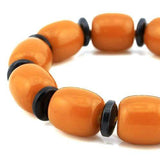 Ethnic Element Infused Menmade 16MM Amber Bead on Elastic String for Men /Women - Wholesalekings.com