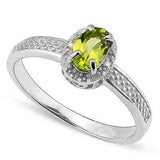 EXCLUSIVE 0.512 CARAT TW PERIDOT & GENUINE DIAMOND 925 STERLING SILVER RING - Wholesalekings.com