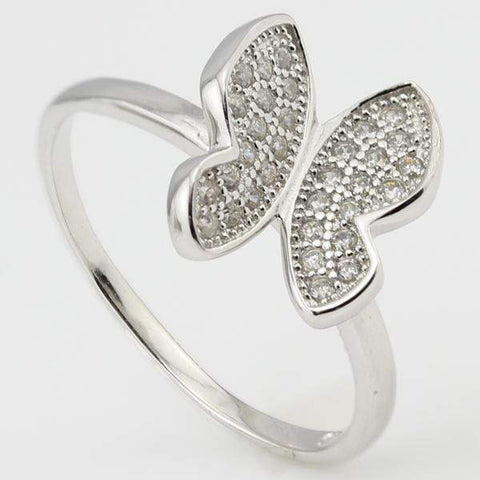 EXCLUSIVE 0.6 CARAT  CREATED WHITE SAPPHIRE PLATINUM OVER 0.925 STERLING SILVER RING - Wholesalekings.com