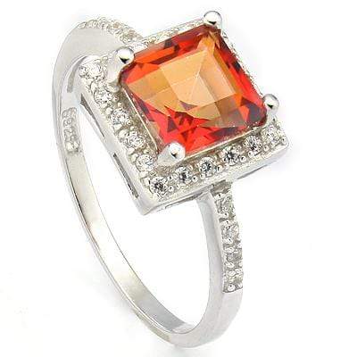 EXQUISITE 1.65 CT AZOTIC GEMSTONE & 24 PCS CREATED WHITE SAPPHIRE PLATINUM OVER 0.925 STERLING SILVER RING - Wholesalekings.com