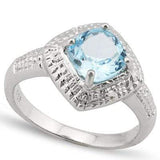 EXQUISITE 1.772 CARAT TW BLUE TOPAZ & GENUINE DIAMOND PLATINUM OVER 0.925 STERLING SILVER RING - Wholesalekings.com