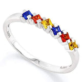 FANTASTIC !  4/5 CARAT (6 PCS) SAPPHIRE (VS) 9KT SOLID GOLD BAND RING - Wholesalekings.com