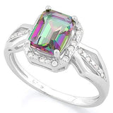 FOXY ! 1.77 CT MYSTIC GEMSTONE & 32PCS CREATED DIAMOND 925 STERLING SILVER RING - Wholesalekings.com