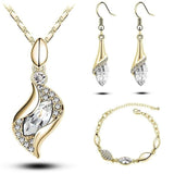 Gifts Sales MODA Elegant Luxury Design New Fashion  Gold Filled Colorful Austrian Crystal Drop Jewelry Sets Women - Wholesalekings.com