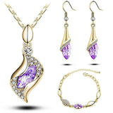 Gifts Sales MODA Elegant Luxury Design New Fashion  Gold Filled Colorful Austrian Crystal Drop Jewelry Sets Women - Wholesalekings.com