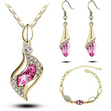 Gifts Sales MODA Elegant Luxury Design New Fashion  Gold Filled Colorful Austrian Crystal Drop Jewelry Sets Women - Wholesalekings.com