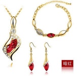 Gifts Sales MODA Elegant Luxury Design New Fashion  Gold Filled Colorful Austrian Crystal Drop Jewelry Sets Women - Wholesalekings.com