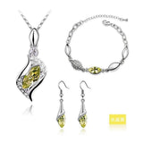 Gifts Sales MODA Elegant Luxury Design New Fashion  Gold Filled Colorful Austrian Crystal Drop Jewelry Sets Women - Wholesalekings.com