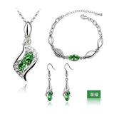 Gifts Sales MODA Elegant Luxury Design New Fashion  Gold Filled Colorful Austrian Crystal Drop Jewelry Sets Women - Wholesalekings.com