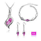 Gifts Sales MODA Elegant Luxury Design New Fashion  Gold Filled Colorful Austrian Crystal Drop Jewelry Sets Women - Wholesalekings.com