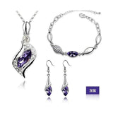 Gifts Sales MODA Elegant Luxury Design New Fashion  Gold Filled Colorful Austrian Crystal Drop Jewelry Sets Women - Wholesalekings.com