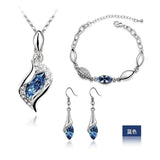 Gifts Sales MODA Elegant Luxury Design New Fashion  Gold Filled Colorful Austrian Crystal Drop Jewelry Sets Women - Wholesalekings.com