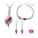 Gifts Sales MODA Elegant Luxury Design New Fashion  Gold Filled Colorful Austrian Crystal Drop Jewelry Sets Women - Wholesalekings.com