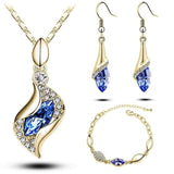 Gifts Sales MODA Elegant Luxury Design New Fashion  Gold Filled Colorful Austrian Crystal Drop Jewelry Sets Women - Wholesalekings.com