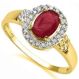1.00 CT GENUINE RUBY & DIAMOND 10KT SOLID GOLD RING - Wholesalekings.com