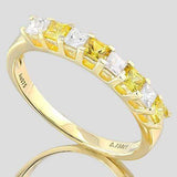 GLAMOROUS! 3/4 CARAT (8 PCS) SAPPHIRE (VS) 9KT SOLID GOLD BAND RING - Wholesalekings.com