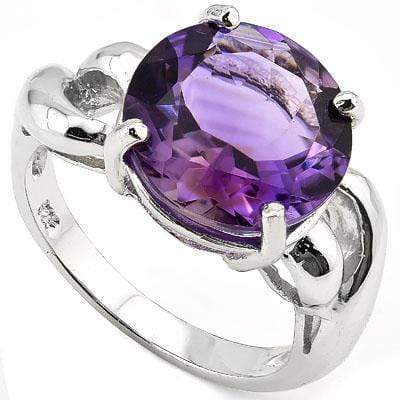 GORGEOUS 4.20 CT AMETHYST PLATINUM OVER 0.925 STERLING SILVER RING - Wholesalekings.com