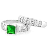 GORGEOUS ! CREATED EMERALD 925 STERLING SILVER RING - Wholesalekings.com
