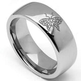 GORGEOUS LASER ENGRAVED BUTTERFLY CARBIDE TUNGSTEN RING - Wholesalekings.com