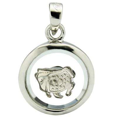 GORGEOUS WHITE GERMAN SILVER ROTATABLE PENDANT- CHINESE ZODIAC HORSE - Wholesalekings.com