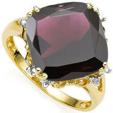 GREAT 7.04 CT GARNET & 8 PCS WHITE DIAMOND 10K SOLID YELLOW GOLD RING - Wholesalekings.com