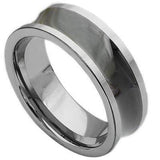 GREAT CONCAVE BRUSHED AND POLISH  CARBIDE TUNGSTEN RING - Wholesalekings.com