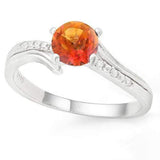 HUGE 3/4 CARAT AZOTIC GEMSTONE &   GENUINE DIAMONDS 925 STERLING SILVER RING - Wholesalekings.com