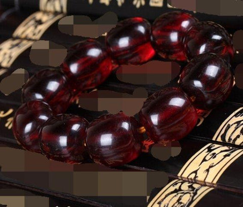 Huge Men-made Red Wine Red Amber 20mm Bead on Elastic String Bracelet for Men /Women - Wholesalekings.com