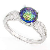 HULKING 1 4/5 CARAT OCEAN MYSTIC GEMSTONE & DIAMOND 925 STERLING SILVER RING - Wholesalekings.com