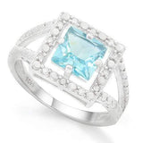 HULKING 2 1/5 CARAT BABY SWISS BLUE TOPAZ & GENUINE DIAMONDS 925 STERLING SILVER - Wholesalekings.com