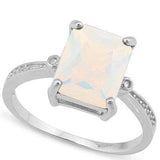 HULKING 2 3/5 CARAT CREATED FIRE OPAL &   GENUINE DIAMONDS 925 STERLING SILVER RING - Wholesalekings.com