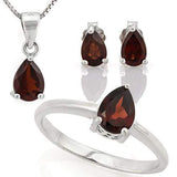 HULKING 2 3/5 CARAT GARNET 925 STERLING SILVER SET - Wholesalekings.com