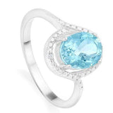HULKING 2 CARAT BABY SWISS BLUE TOPAZ &   GENUINE DIAMONDS 925 STERLING SILVER RING - Wholesalekings.com