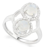 IDEAL ! 2 CARAT CREATED FIRE OPAL & DIAMOND 925 STERLING SILVER RING - Wholesalekings.com