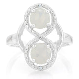 IDEAL ! 2 CARAT CREATED FIRE OPAL & DIAMOND 925 STERLING SILVER RING - Wholesalekings.com