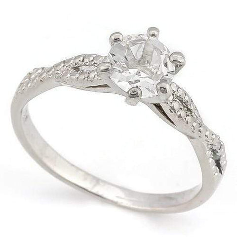 IDEAL !  4/5 CARAT WHITE TOPAZ & DIAMOND 925 STERLING SILVER RING - Wholesalekings.com