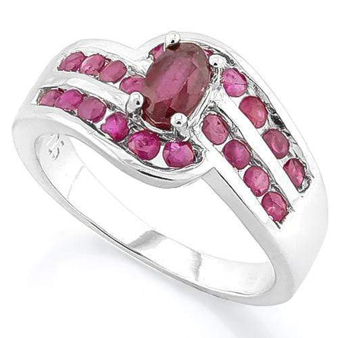 IDEAL !  AFRICAN RUBY &  MORE THAN 20CT, PLEASE ENTRY CARAT RUBY 925 STERLING SILVER RING - Wholesalekings.com