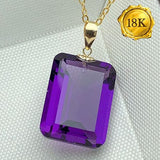 INCREDIBLELY RARE ! HUGE 10.50 CT AMETHYST 18KT SOLID GOLD PENDANT wholesalekings wholesale silver jewelry